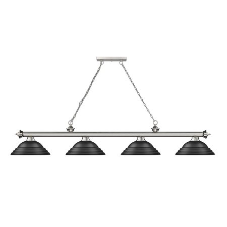 Z-Lite Cordon 4 Light Billiard, Brushed Nickel & Matte Black 2306-4BN-SMB